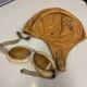 Vintage Leather Aviator Flight Cap Pilot Helmet Goggles Gordon Aerotogs Military