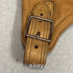 Vintage Leather Aviator Flight Cap Pilot Helmet Goggles Gordon Aerotogs Military