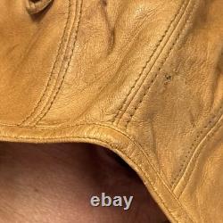 Vintage Leather Aviator Flight Cap Pilot Helmet Goggles Gordon Aerotogs Military