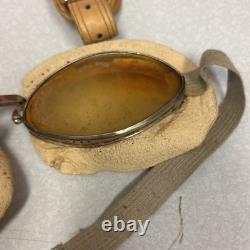 Vintage Leather Aviator Flight Cap Pilot Helmet Goggles Gordon Aerotogs Military