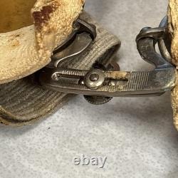 Vintage Leather Aviator Flight Cap Pilot Helmet Goggles Gordon Aerotogs Military