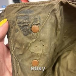 Vintage Leather Aviator Flight Cap Pilot Helmet Military Brown #66