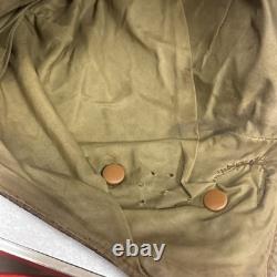 Vintage Leather Aviator Flight Cap Pilot Helmet Military Brown #66