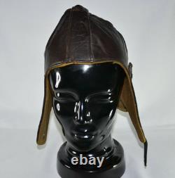 Vintage Leather Flight Helmet Aviator Pilot Cap WWII