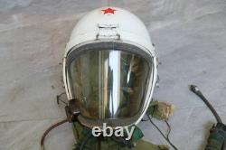 Vintage MiG Fighter Pilot Flight Helmet, Dilapidated Helmet