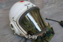 Vintage MiG Fighter Pilot Flight Helmet, Dilapidated Helmet