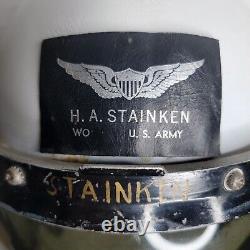 Vintage Military Helicopter Pilot Flight Helmet Stainken Air Force Army Named