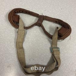 Vintage Scully Air Mail Leather Aviator Flight Cap Pilot Helmet Goggles Medium
