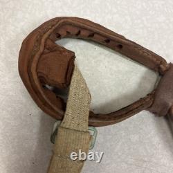 Vintage Scully Air Mail Leather Aviator Flight Cap Pilot Helmet Goggles Medium