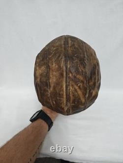 Vintage Scully Brothers Leather Aviator Flight Helmet Shearling Lined 1940s-50s