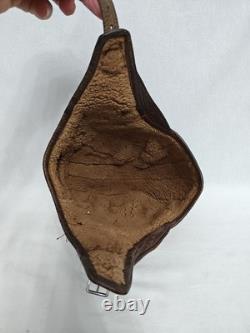 Vintage Scully Brothers Leather Aviator Flight Helmet Shearling Lined 1940s-50s