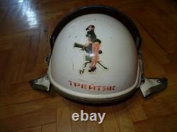 Vintage Soviet Air Force Flight Helmet ZSh-3M Cold War Era Pilot Helmet USSR