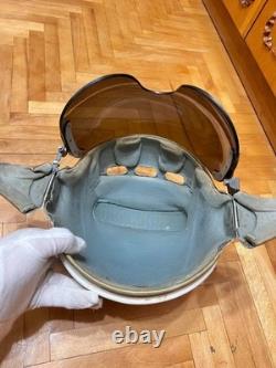 Vintage Soviet Air Force Flight Helmet ZSh-3M Cold War Era Pilot Helmet USSR