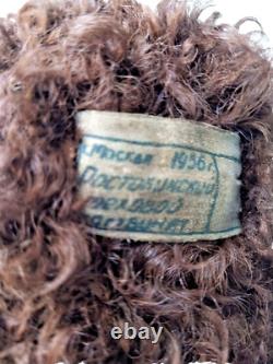 Vintage Soviet USSR Pilot Leather Flight Helmet Fur Lined 1956 Moscow Cold War