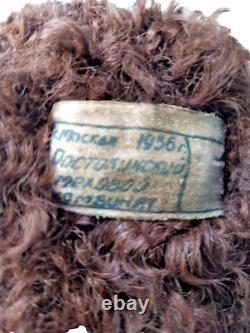 Vintage Soviet USSR Pilot Leather Flight Helmet Fur Lined 1956 Moscow Cold War