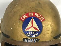 Vintage US Air Force Auxiliary Civil Air Patrol Pilots Flight Helmet