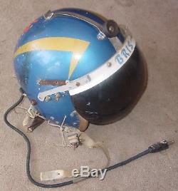 Vintage US Air Force P-4A Pilot Flight Helmet P4 A 1957 Selby Shoe Company