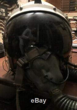 Vintage US Air Force P-4A Pilots Flight Helmet With Oxygen Mask & Headphones