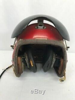 Vintage US Air Force P-4A Pilots Red Flight Helmet