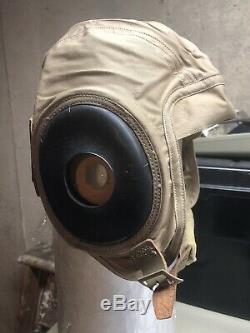 Vintage US Military US NAVY Pilots Cloth Flight Helmet WW2 Slote & Klein size L