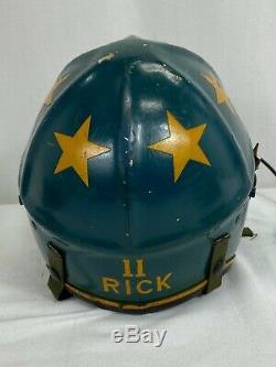Vintage US Navy H-4 Pilots Flight Helmet & Named Helmet Bag