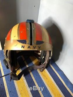 Vintage US Navy Pilots Flight Helmet 1960