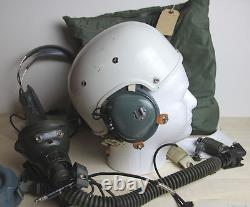 Vintage VIETNAM WAR ERA MBU-5/P Oxygen Mask Helmet Headset Flight Book Bag Lot