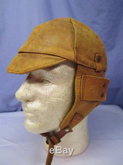 Vintage WW1 Leather US Air Service Pilots Flight Helmet GREAT HELMET