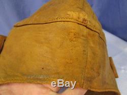 Vintage WW1 Leather US Air Service Pilots Flight Helmet GREAT HELMET