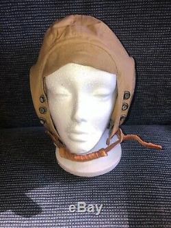 Vintage WW2 Era US Army Air Force Pilot Cap Flight Helmet Bates Shoe Co AN H-15
