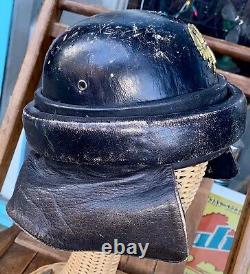 Vintage WWI Italian Leather Pilot Flight Helmet