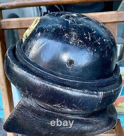 Vintage WWI Italian Leather Pilot Flight Helmet