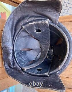 Vintage WWI Italian Leather Pilot Flight Helmet