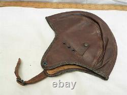 Vintage WWI era Military Pilot Aviator Flight Skull Cap Helmet Hat