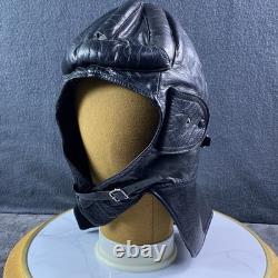 Vintage WWII US Navy Pilot Leather Flight Helmet NAF 1092 Aviator CAP SO Stamped