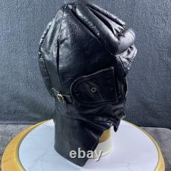 Vintage WWII US Navy Pilot Leather Flight Helmet NAF 1092 Aviator CAP SO Stamped