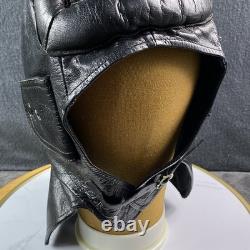 Vintage WWII US Navy Pilot Leather Flight Helmet NAF 1092 Aviator CAP SO Stamped