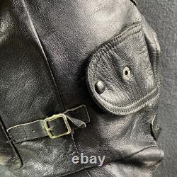 Vintage WWII US Navy Pilot Leather Flight Helmet NAF 1092 Aviator CAP SO Stamped