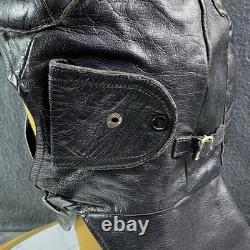 Vintage WWII US Navy Pilot Leather Flight Helmet NAF 1092 Aviator CAP SO Stamped