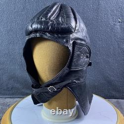 Vintage WWII US Navy Pilot Leather Flight Helmet NAF 1092 Aviator CAP SO Stamped