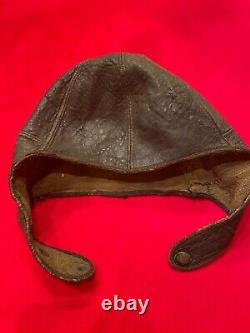 Vintage Ww2 U. S. Pilot's Leather Flight Helmet