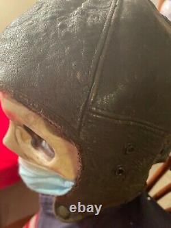 Vintage Ww2 U. S. Pilot's Leather Flight Helmet