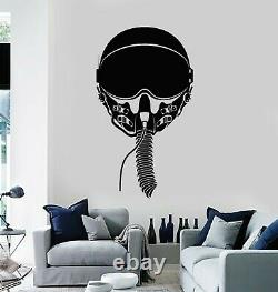 Vinyl Wall Decal Pilot's Helmet Flight Air Fighter Aircraft Stickers (g4058)