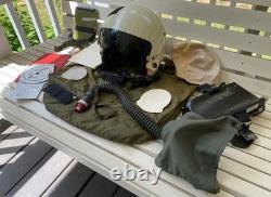 Vtg 1982 US HGU-26P. Air Force helmet, MBU-12/P Mask VAW-126 Logbook E-2C Group
