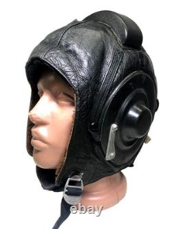 Vtg Pilot Flight Helmet ShL 1970-80s with Goggles & Laryngophone Cold War Era