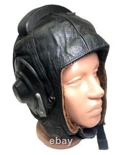 Vtg Pilot Flight Helmet ShL 1970-80s with Goggles & Laryngophone Cold War Era
