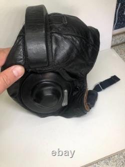 Vtg Pilot Flight Helmet ShL 1970-80s with Goggles & Laryngophone Cold War Era