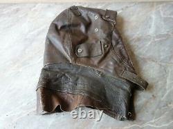 Vtg Rare Ww2 Wwii German Luftwaffe Aviator Pilot Leather Flight Helmet & Gloves