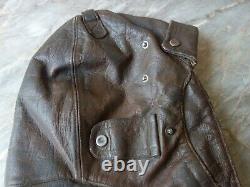 Vtg Rare Ww2 Wwii German Luftwaffe Aviator Pilot Leather Flight Helmet & Gloves