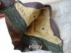 Vtg Rare Ww2 Wwii German Luftwaffe Aviator Pilot Leather Flight Helmet & Gloves